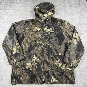 Vintage Golden Retriever Jacket Mens Large Green Camo Hoodie Mossy Oak Utility